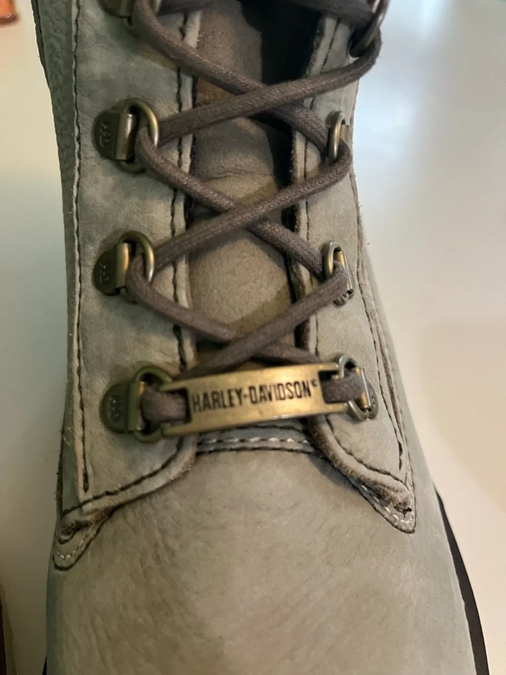 Harley-Davidson Marconi Moto Light Gray Lace-Up Motorcycle Boots NWT No Box - Picture 2 of 11